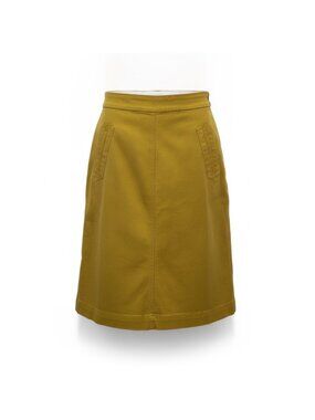 Kate Kasin Womens Yellow A-Line Skirt With Pockets Size S